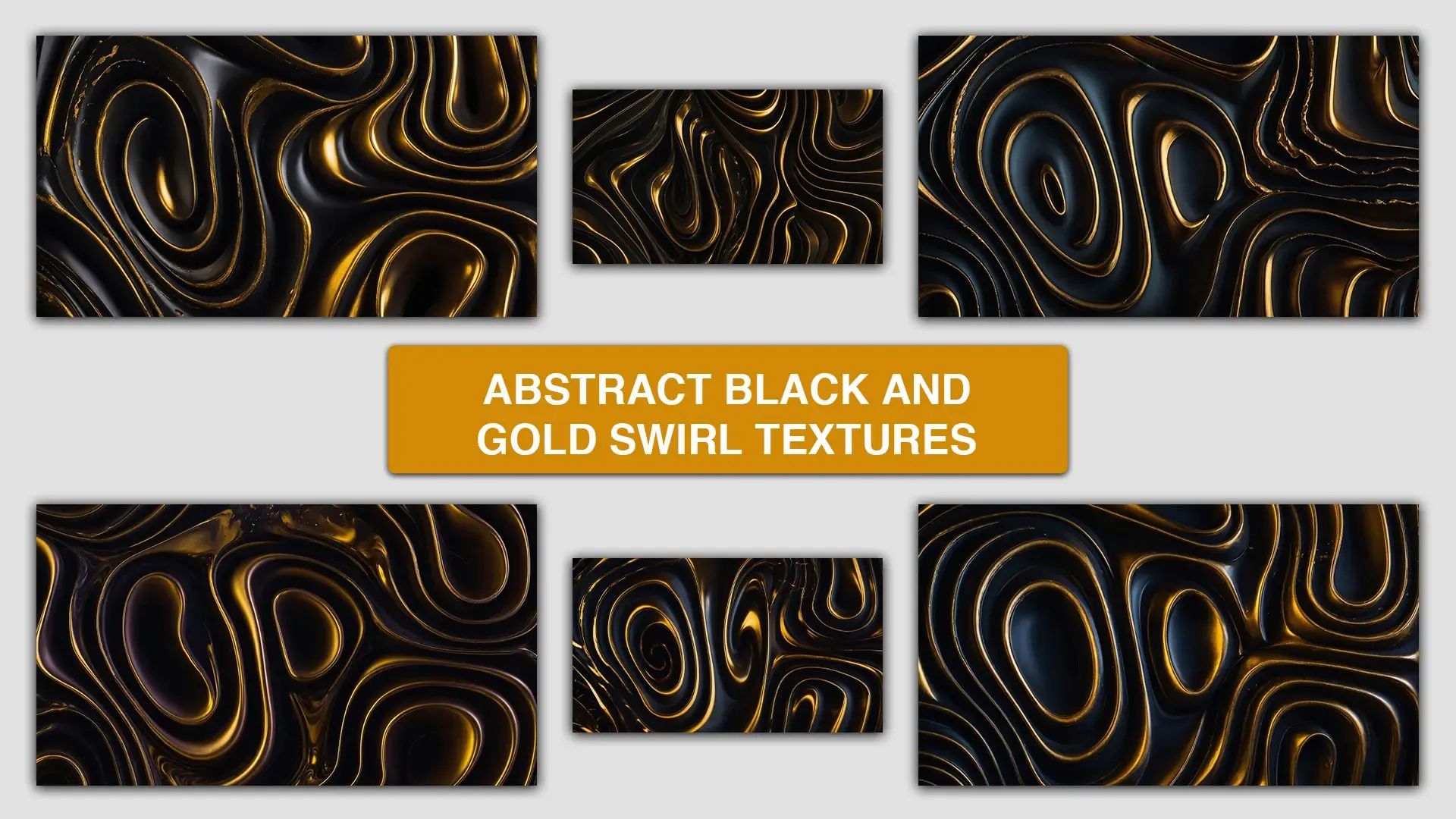 Abstract Black and Gold Swirl Textures High Resolution Collection